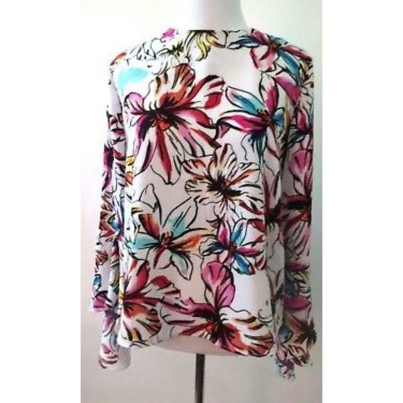 Catherine Malandrino Floral Bell Sleeve Blouse - Picture 2 of 8
